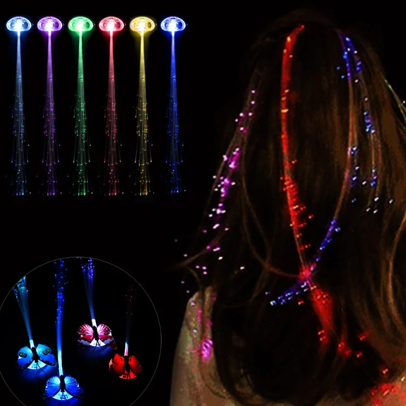 

Cool Light Up Hair Braids Crown Noodle Headband Led Flashing Blinking Light Party Supplies black light party supplies