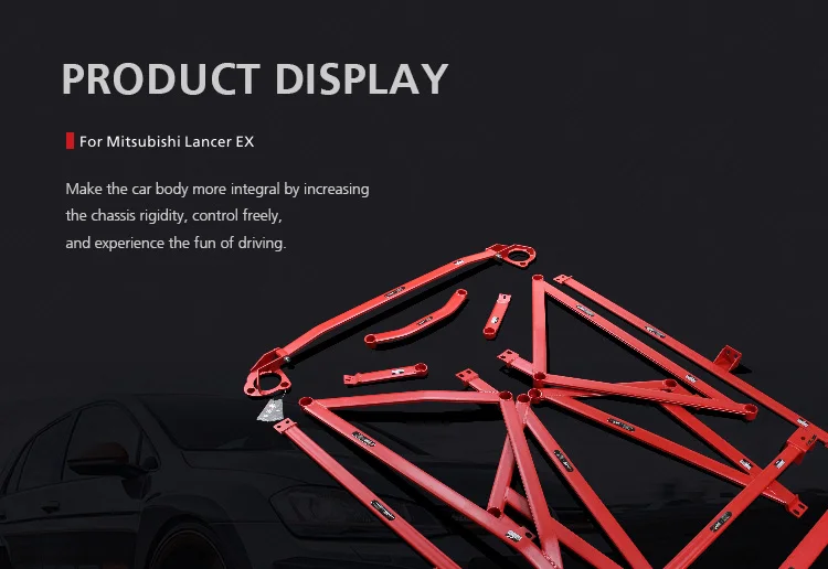Lvtu Factory Aluminum Front Safety Bar Strut Brace Strut Bar Kit For Mitsubishi Lancer Ex/gt/gta