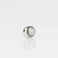 

Custom 925 Sterling Silver Round Bracelet Beads, Custom Logo Beads MJCC046