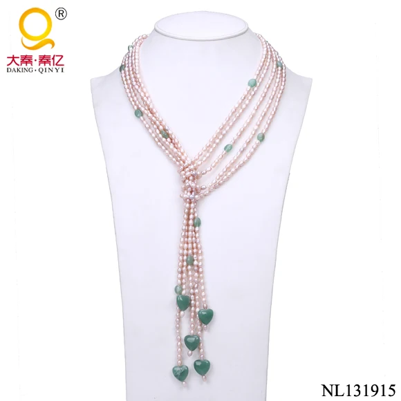 

freshwater pearl necklace designs, Purple&green