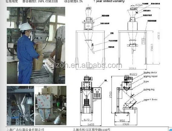 Automatic Gravity feed grain material valve bag filler