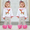 HYB42 my first christmas girls boutique stripe christmas outfit for kids wholesale christmas santa clothing sets from china