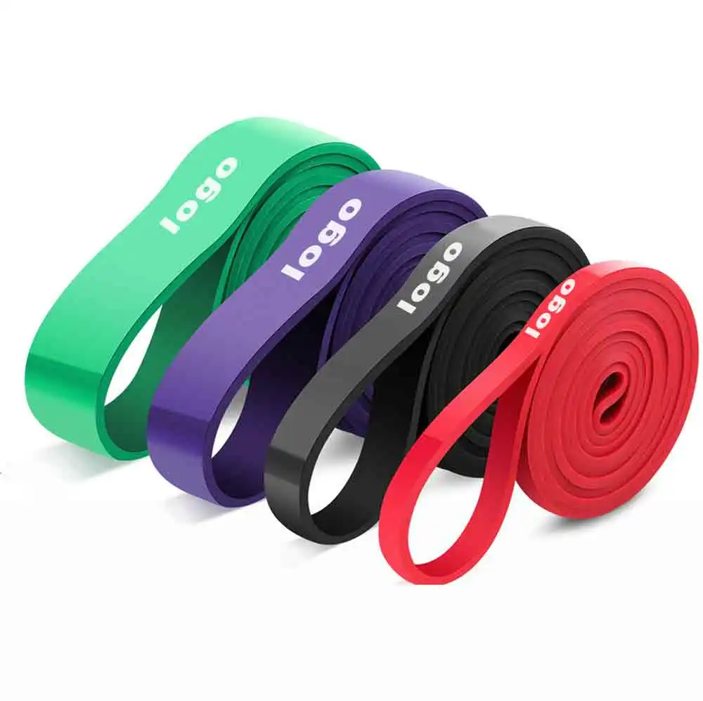 

wholesale custom logo adjustable long elastic latex resistance loop band set for hip/fitness/yoga/gym/exercise, Customized color