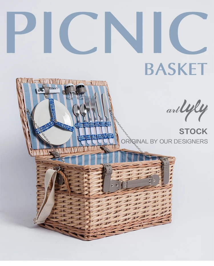 装飾バスケットヨーロッパスタイル籐4人用ピクニックバスケット Buy ピクニックバスケット 収納バスケット 装飾バスケット Product On Alibaba Com