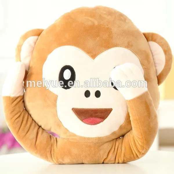 emoji monkey pillow