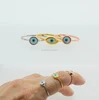 2017 factory wholesale dainty simple design mother of pearl evil eye midi latest gold ring designs