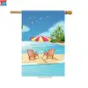 Summer Theme New Design Yard Flag Aloha Hawaii Beach Palm Tree Bird House Flag