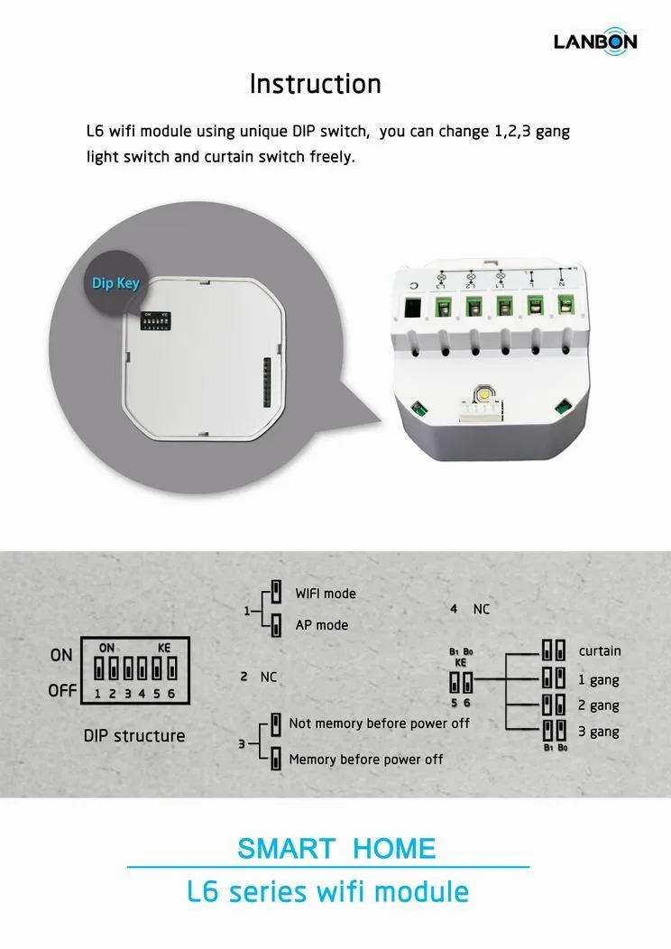 Lanbon Zigbee Smart Home Smart In Wall Switch Wifi Module