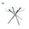 Dining room furniture Round glass top dining table with metal base