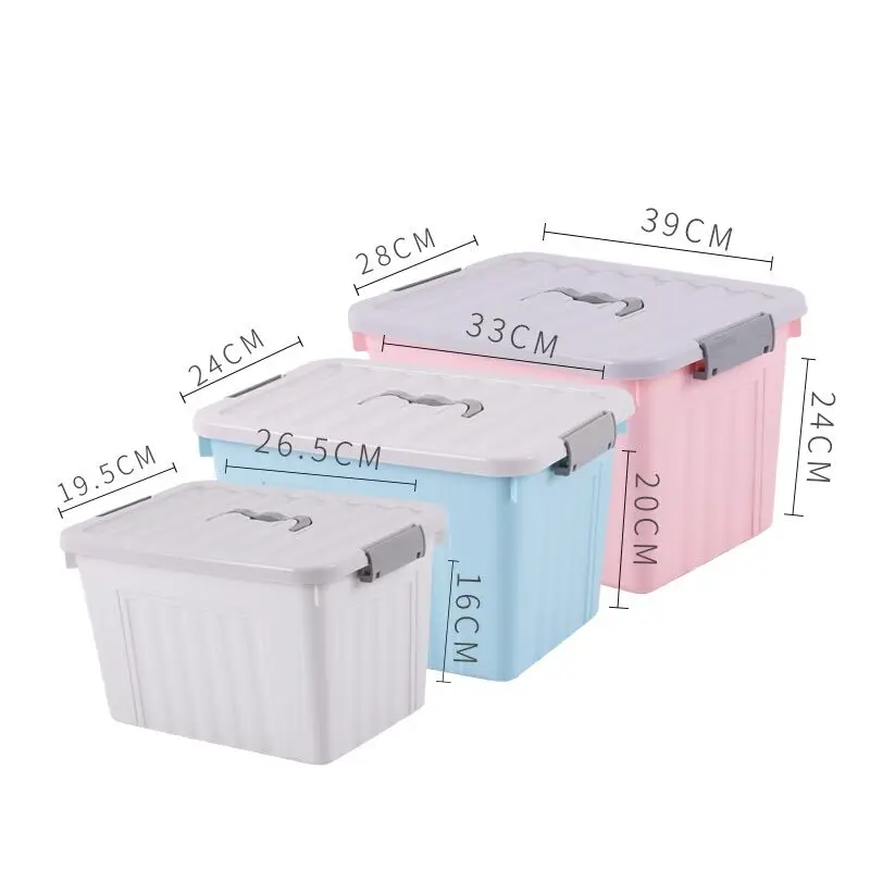 

Big capacity Clothes Toys Organizer Heavy Duty Plastic Storage Box with Lid, Customized