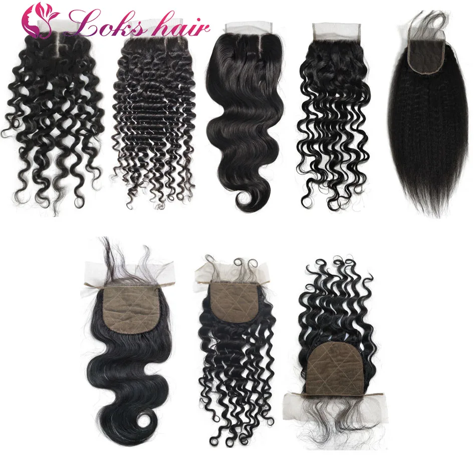 

cheap wholesale brazilian virgin human hair piece silk base transparent full lace closure with baby hair online