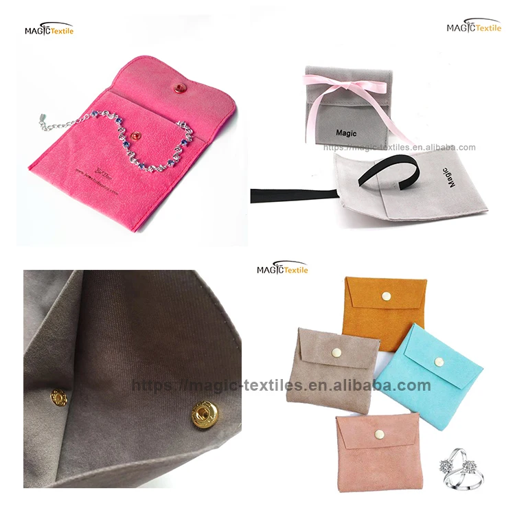 Custom Suede Jewelry Makeup Envelope Flap Pouch Velvet Jewellery Gift