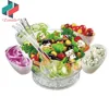 ZNK00004 Shatterproof Acrylic Clear Chilled on Ice Salad Bowl include 4 Floating Salad Cups and Serving Sets