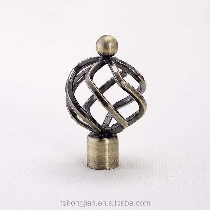A015 19mm Diameter Curtain Rod Finials For Iron Placting Antique