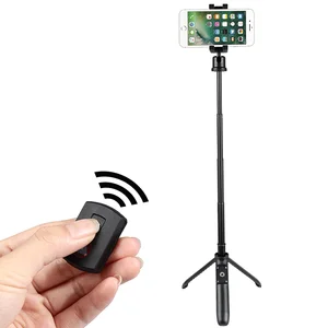 Mini Travel Bluetooth Flexible Aluminum Selfie Stick Retractable Wireless Tripod for Smartphone iPhone Mobile Cell Phone