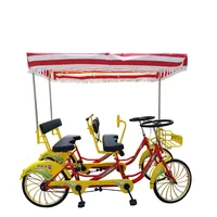 

Family Fun Touring Pedal 4 wheel Bicycles 4 Person Surrey Bike/Quadricycle/4 Person Tandem Bike for rental
