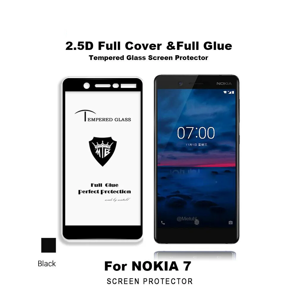 Tempered Glass Screen Protector for Nokia 2 3 5 6 7 8 / 9H 2.5D Full Cover & Full Glue film