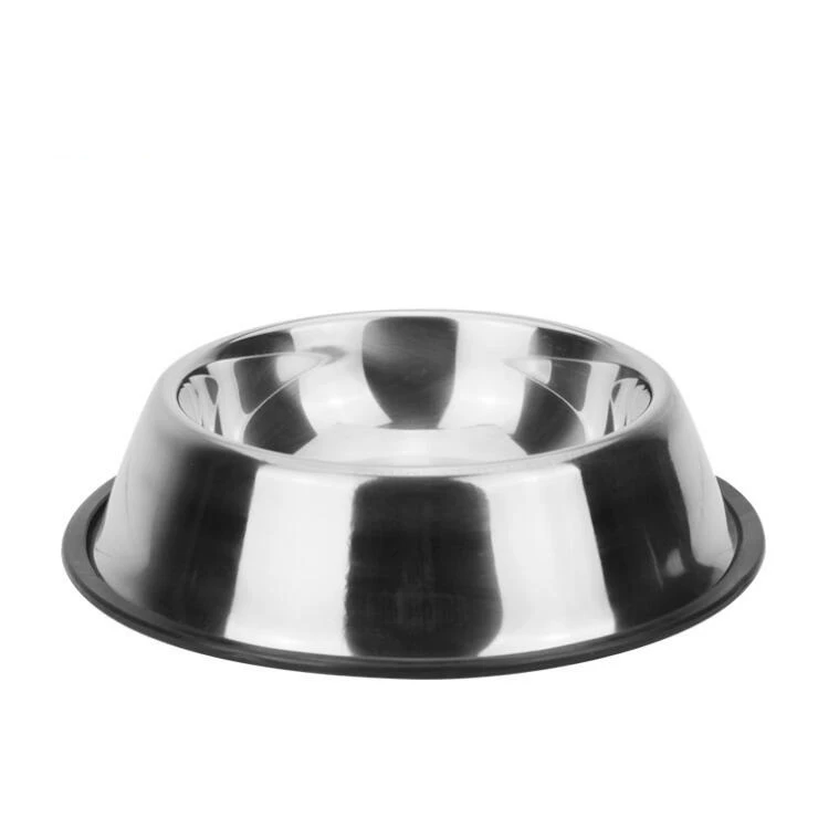 

Hot sale factory outlet metal wholesale accesorios para perros dog food bowl stainless steel pet bowl, Stainless steel bottom with anti-slip ring