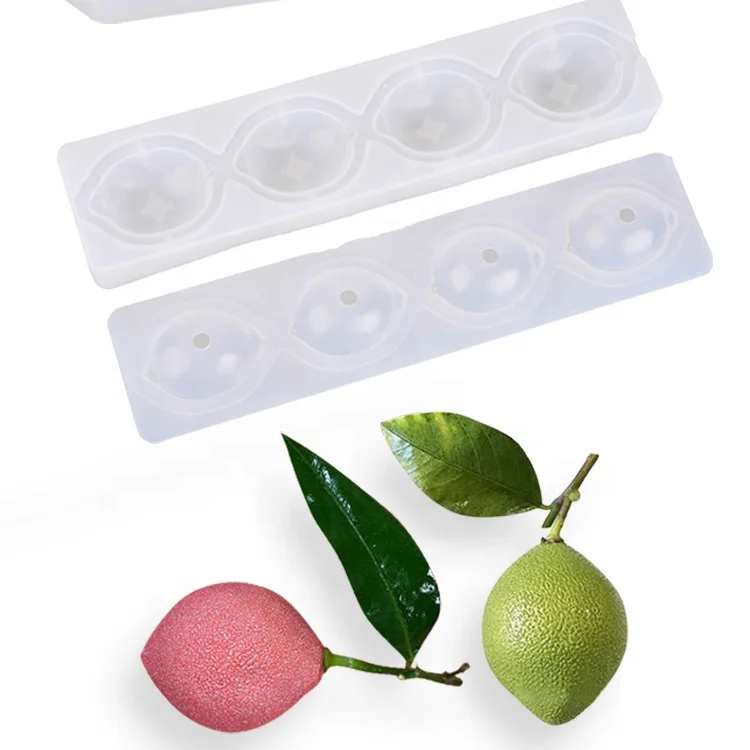 4 Cavity Lemon Shape French Dessert Silicone Fruit Mousse Cake Mold