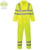 Reflective safety 100% cotton work yellow coveralls