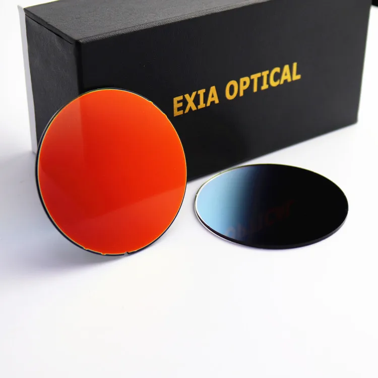 Fashion Sunglasses Lenses Red Mirror Flash Coatings Hard Multi Coated SHMC Flat Lens A42 EXIA OPTICAL