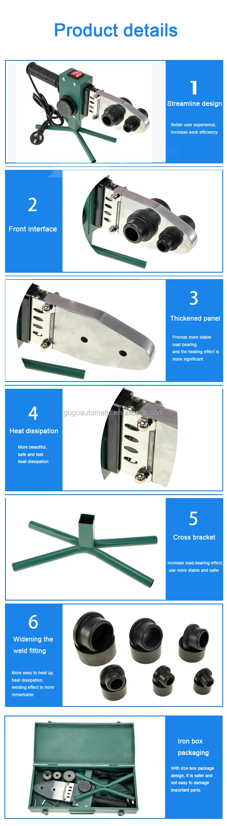 8001000w Ac220v 2063mm 2" Ppr Pvc Pb Pe Water Pipe Temperature