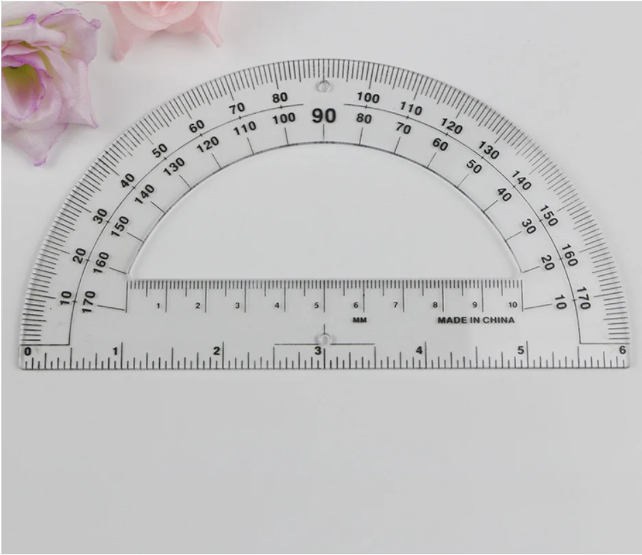 Math Papeterie 180 Degrés Cercle Plastique Rapporteur Angle Measuring Ruler S