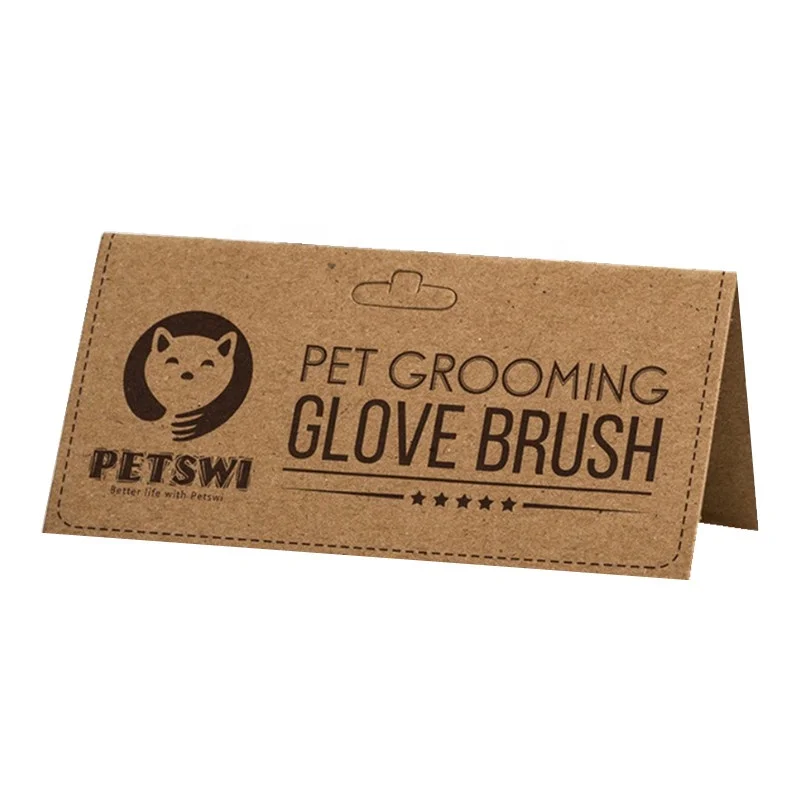 
custom printing folding hanging kraft paper header card for gloves 