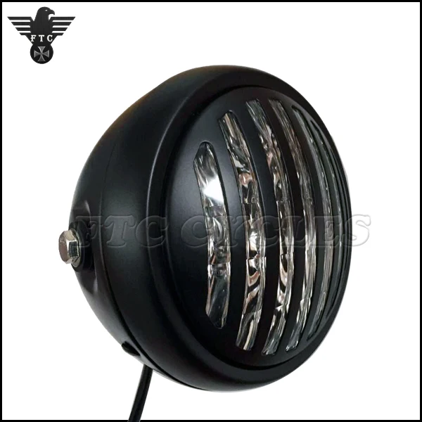 
5.75' Vintage Motorcycle Headlight with Black Grille for Harley Custom 