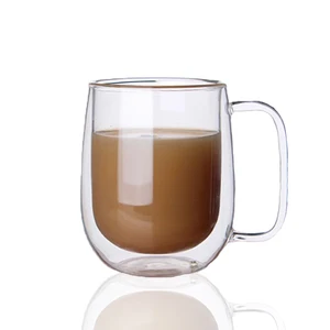 Image of FDA certified handmade double wall espresso cup glass