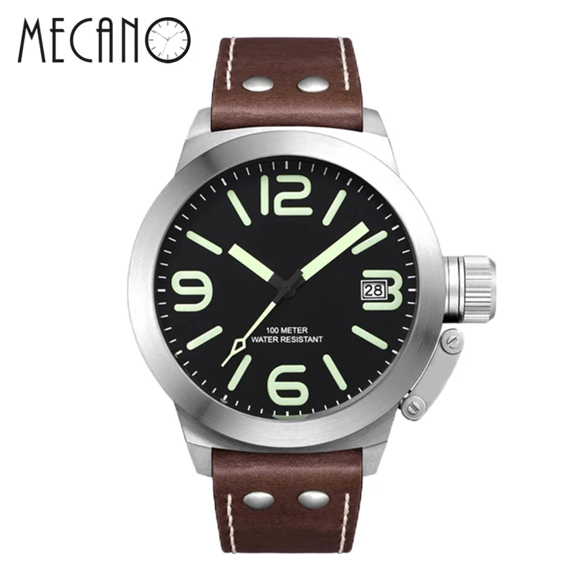 Army Military Style Luminous Face Custom Logo Pilot Watch for Cool Men 2018
