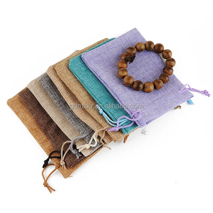 

Fancy blank wholesale hemp drawstring bag for bracelet, Customized color