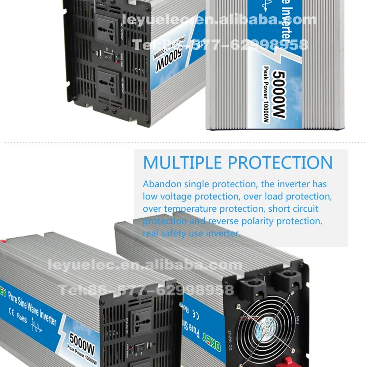 5000w power inverter 12v 24v 48v dc input ac output pure sine wave solar inverter 5000w inverter