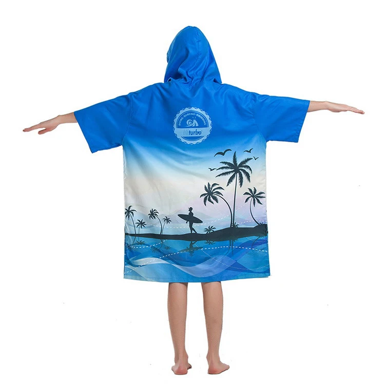 
Wholesale Custom Microfiber Polyester Adult Black Hooded Change Surf Poncho Beach Towel Hoodie Cloak Towel 