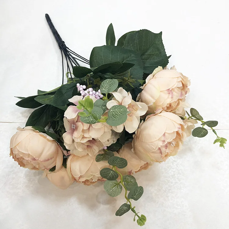 Wholesale Artificial 13 Branches White Silk Flower Peony Buy White