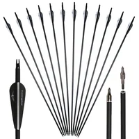 

Hot selling archery carbon fiber arrows 500 spine archery hunting carbon arrows with target filed tips