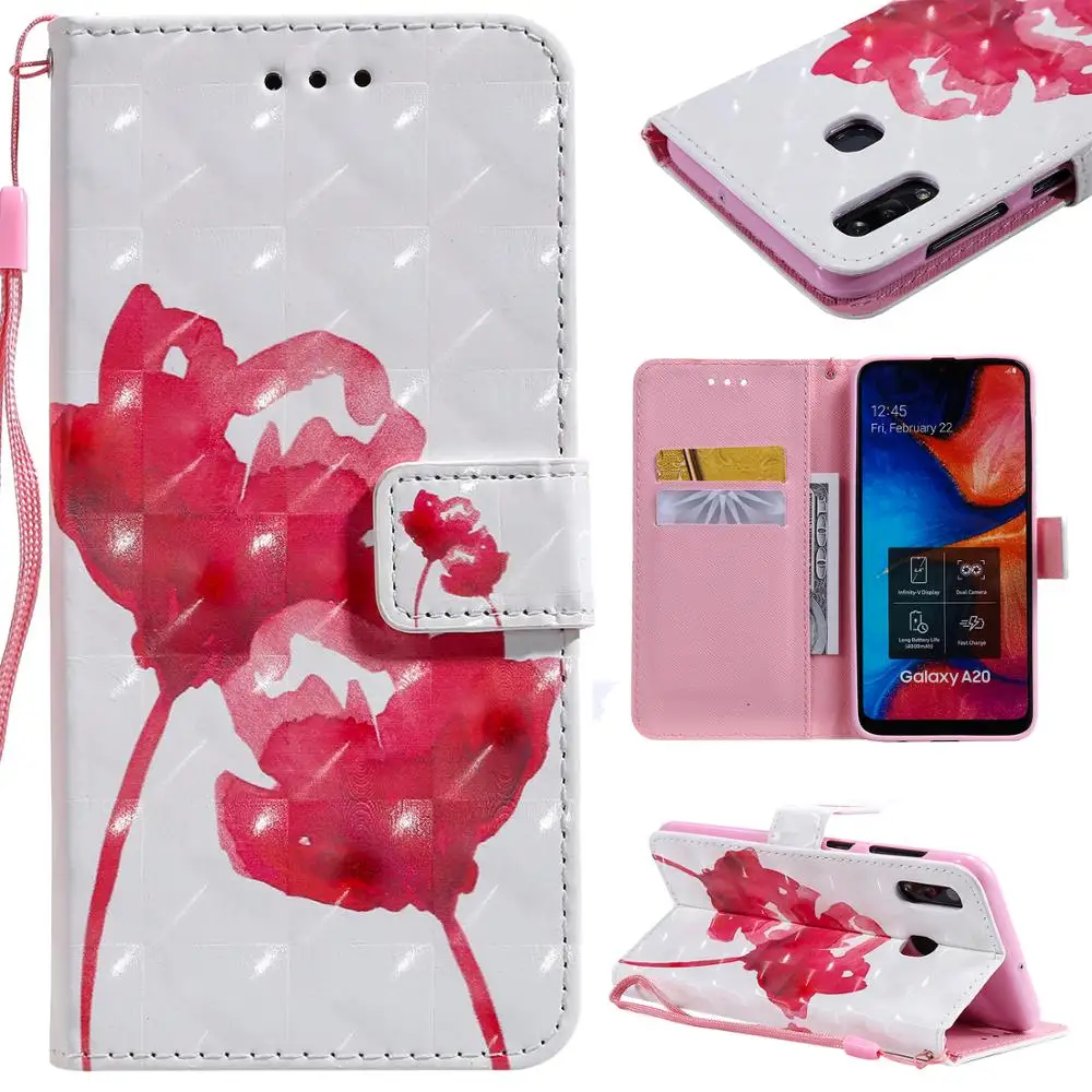 

3D Art Painting Flower Book Wallet Flip Leather Cover Case For Samsung Galaxy M10 M20 M30 A10 A20 A30 A40 A50 A70 A2 Core A20E