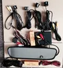 3in1 car mirror monitor + car backup parking camera rear view camera + 4 Parking Sensor connected with DVD/monitor display