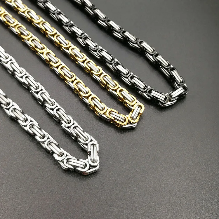 

New design Long Byzantine Chain 18K Gold plated Necklace chain