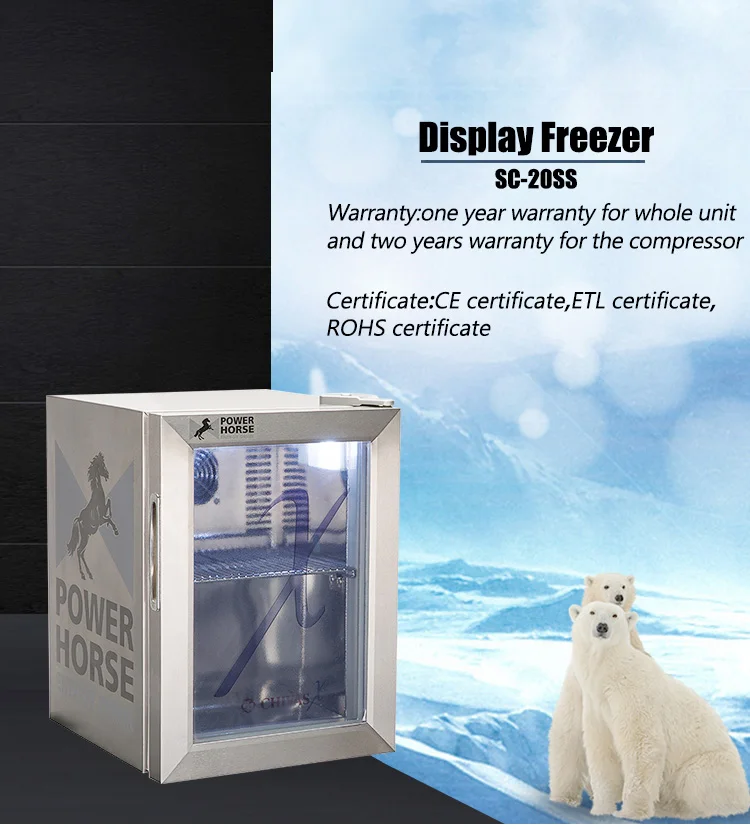 Sc20ss Mini Display Table Top Commercial Small Refrigerator With Glass