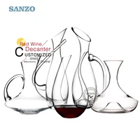 

SANZO High quality handmade blown glass/ crystal material clear wine decanter for household
