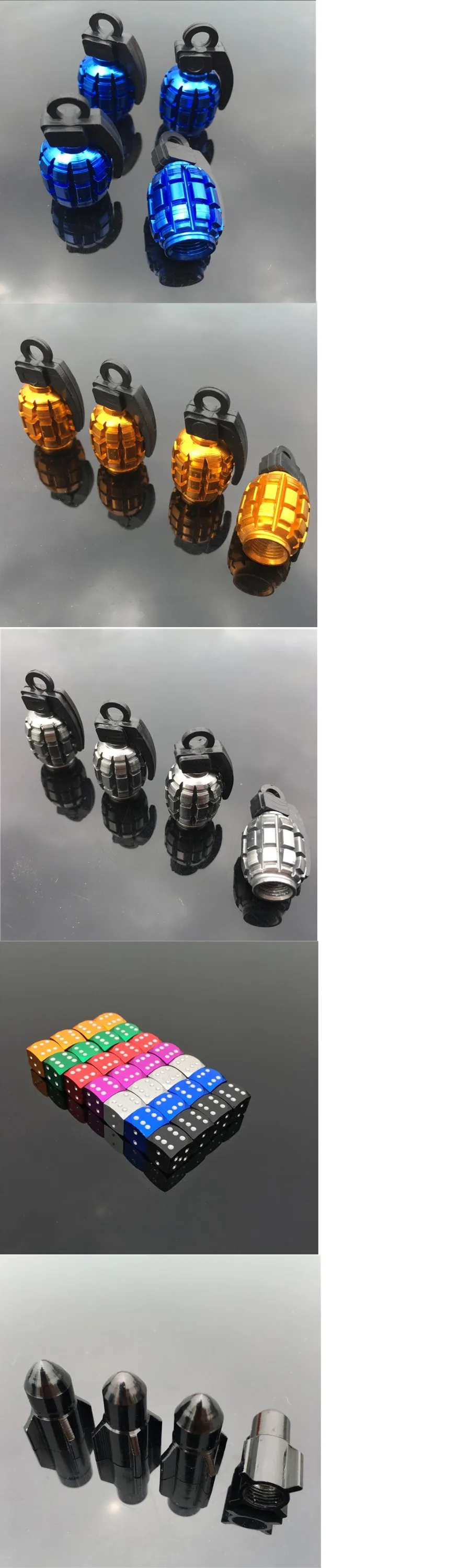 Green Hand Grenade Style  car tire air cap