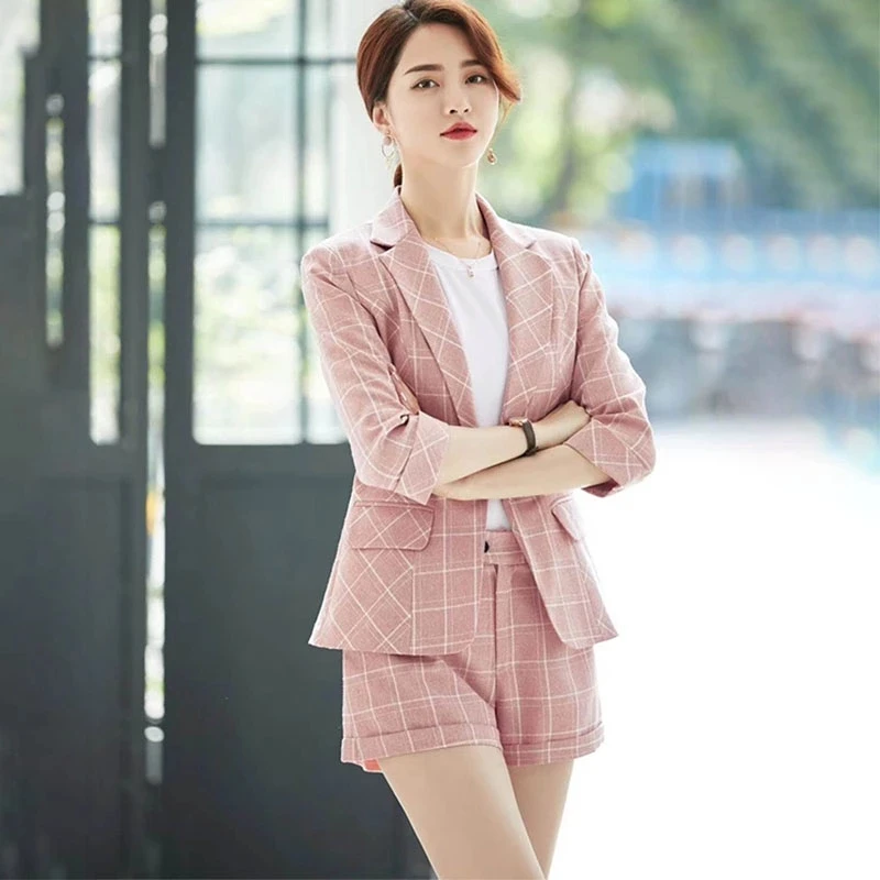 2019 Spring Women Suits Long Sleeve solid color single-breasted ladies button casual blazer suit for women