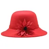 Unisex flat top wool felt hat women's Church Derby Cap men's fedora hat