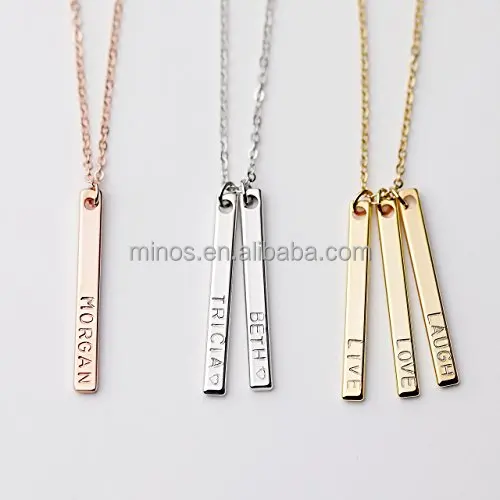 

Layered Name Necklace Personalized Multiple Vertical Bar Necklace Birthday Gifts