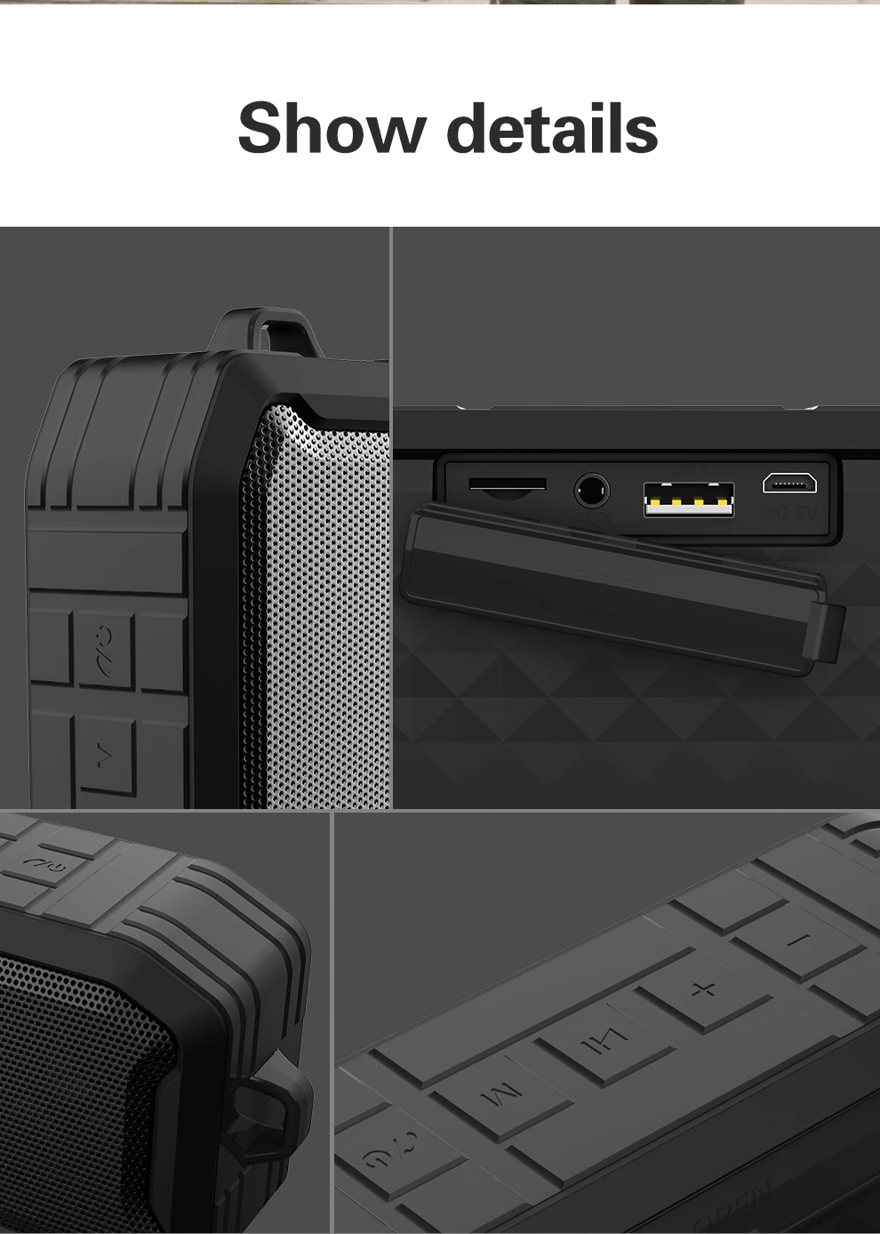 Portable Speaker Waterproof Bluetooth Speaker Outdoor Subwoofer Bass Wireless Speakers Loudspeaker - ANKUX.COM