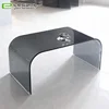 Grey Color Round Corner Glass Center Table Furniture