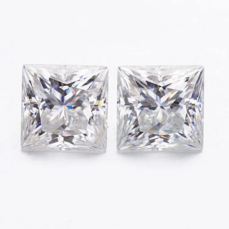 

Starsgem square cut gemstone 4mm putih moissanite berlian square silicone moissanite