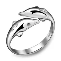 

2019 New Lover Jewelry Trendy Dolphin Style Women 925 Silver Ring Wholesale Cheap Price Promotion Gifts Fashion Ring