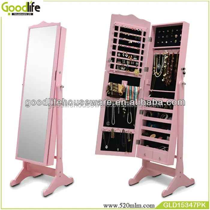 Home Furniture Pink Jewelry Armoire Full Length Mirror Buy Pink